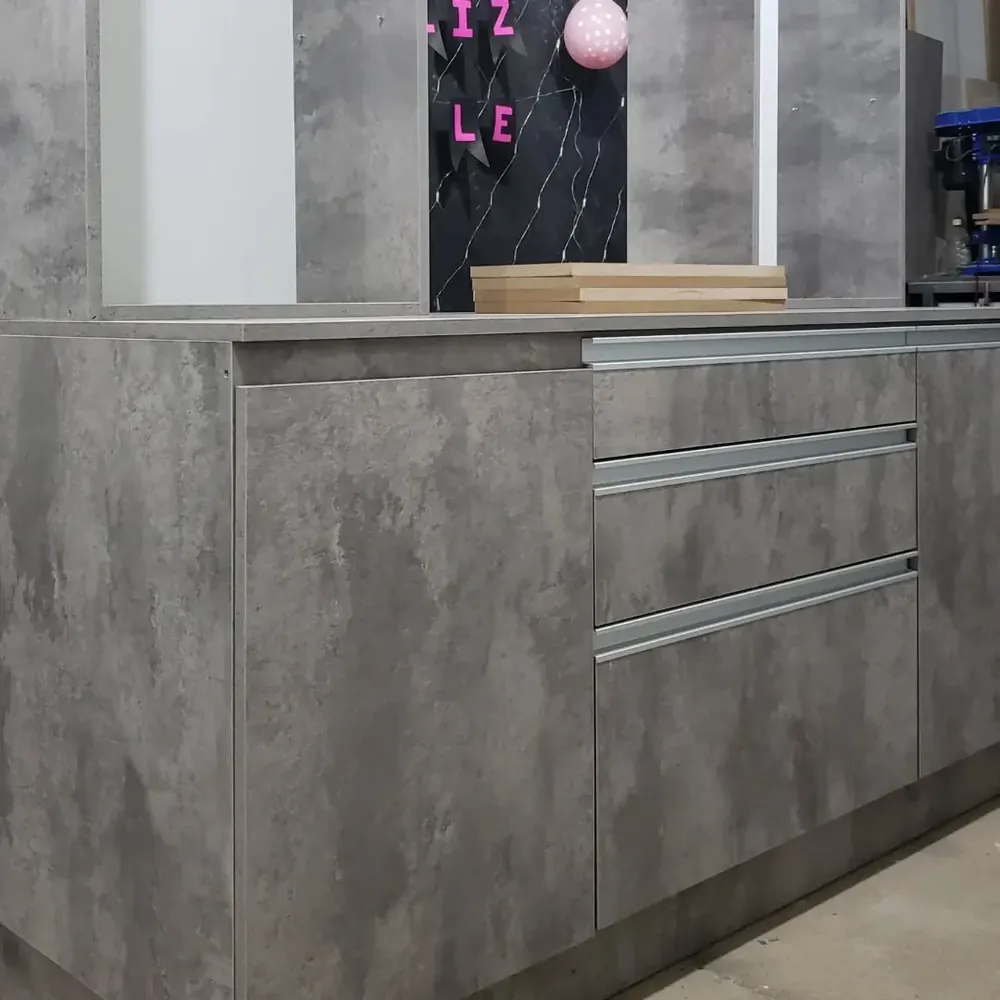 Mesón en Melamina Cemento